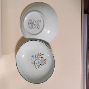 Ballerina Mist Light Green Floral Butterfly Fruit Bowls Lot 2 MCM
